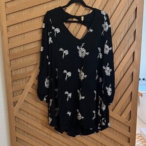 Floral Black Women's Top